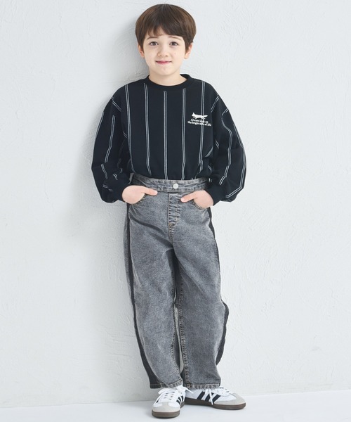 pairmanon（ペアマノン）の「ユニセックス サイドライン切替え バルーンデニムパンツ（デニムパンツ・キッズ・ブラック/ライトブルー・90/100/110/120/130/140/150）」の22枚目の写真