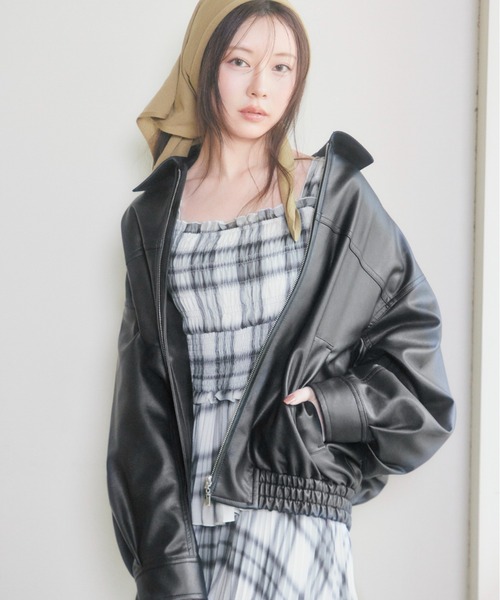 SNIDEL（スナイデル）の「ティアードプリントキャミワンピース（ワンピース・レディース・チェック/ブラウン・0/1）」の4枚目の写真