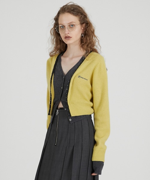 PRANK PROJECT（プランクプロジェクト）の「Vネックレイヤードカーデ / V-Neck Layered Cardigan（カーディガン/ボレロ・レディース・チャコールグレー/ライトイエロー/ブラウン・FREE）」の16枚目の写真