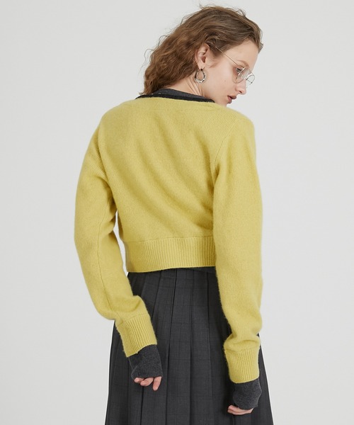 PRANK PROJECT（プランクプロジェクト）の「Vネックレイヤードカーデ / V-Neck Layered Cardigan（カーディガン/ボレロ・レディース・チャコールグレー/ライトイエロー/ブラウン・FREE）」の17枚目の写真