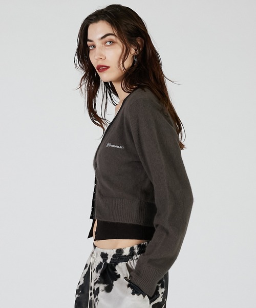 PRANK PROJECT（プランクプロジェクト）の「Vネックレイヤードカーデ / V-Neck Layered Cardigan（カーディガン/ボレロ・レディース・チャコールグレー/ライトイエロー/ブラウン・FREE）」の12枚目の写真