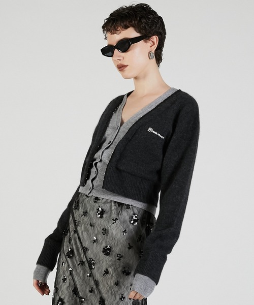 PRANK PROJECT（プランクプロジェクト）の「Vネックレイヤードカーデ / V-Neck Layered Cardigan（カーディガン/ボレロ・レディース・チャコールグレー/ライトイエロー/ブラウン・FREE）」の8枚目の写真