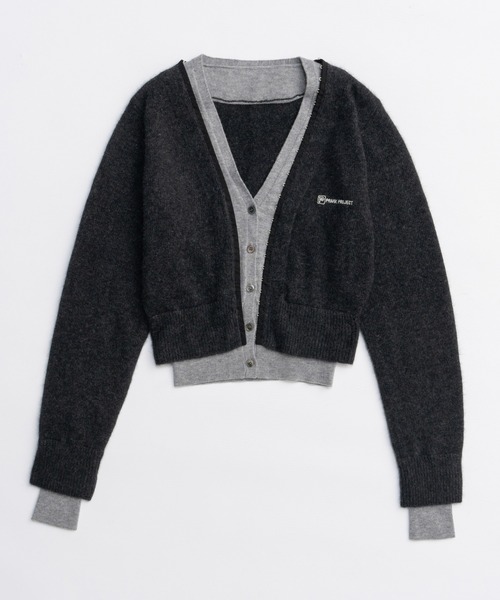 PRANK PROJECT（プランクプロジェクト）の「Vネックレイヤードカーデ / V-Neck Layered Cardigan（カーディガン/ボレロ・レディース・チャコールグレー/ライトイエロー/ブラウン・FREE）」の19枚目の写真