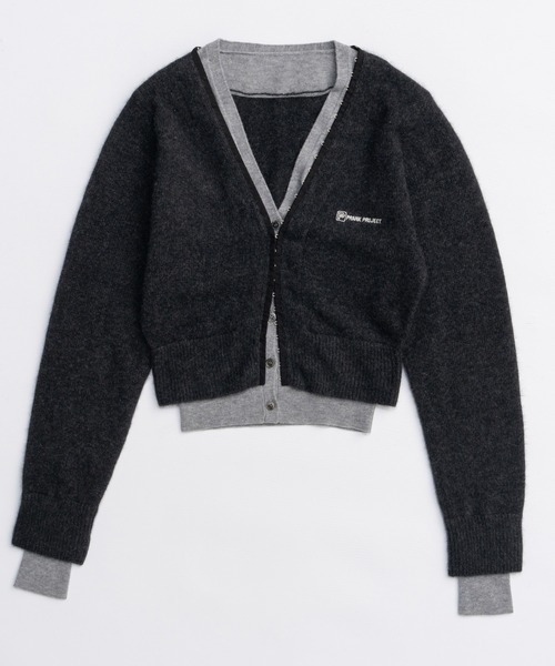 PRANK PROJECT（プランクプロジェクト）の「Vネックレイヤードカーデ / V-Neck Layered Cardigan（カーディガン/ボレロ・レディース・チャコールグレー/ライトイエロー/ブラウン・FREE）」の20枚目の写真