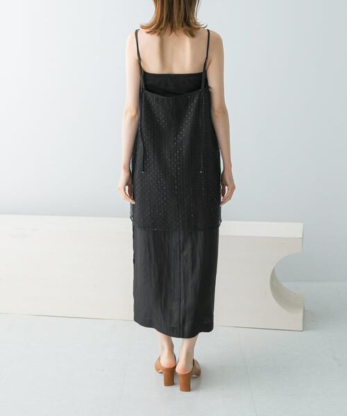 URBAN RESEARCH ROSSO WOMEN（アーバンリサーチ　ロッソ）の「シアー×ラインストーンレイヤードワンピース（ワンピース・レディース・ブラック・FREE）」の9枚目の写真