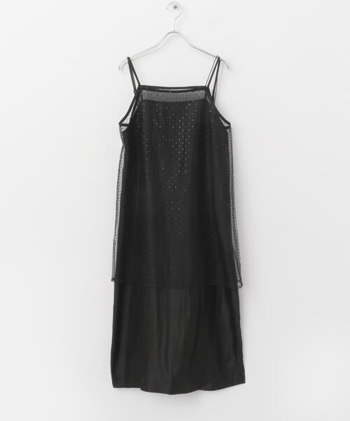 URBAN RESEARCH ROSSO WOMEN（アーバンリサーチ　ロッソ）の「シアー×ラインストーンレイヤードワンピース（ワンピース・レディース・ブラック・FREE）」の15枚目の写真