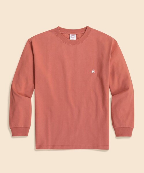 BROOKS BROTHERS（ブルックスブラザーズ）の「USAコットンジャージー　ヘビーウェイト　GFロゴ　ロングスリーブ　Tシャツ（Tシャツ/カットソー・メンズ・レッド/サンドベージュ/グレー・LARGE/MEDIUM/SMALL/X-LARGE）」の3枚目の写真