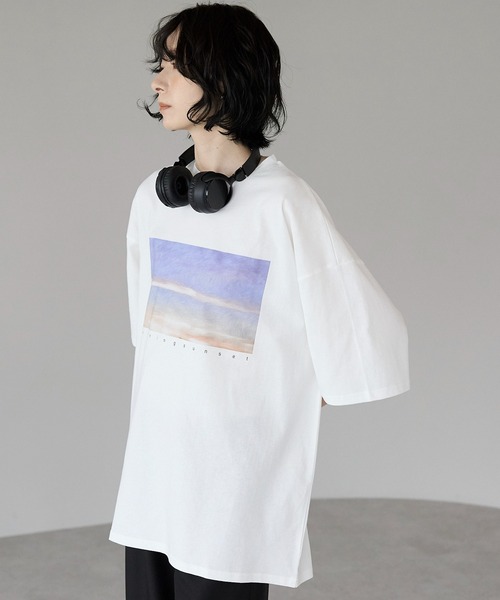 amini（アミニ）の「ビックシルエットプリントTシャツ　2型アソート（Tシャツ/カットソー・レディース・ホワイト系1/ホワイト系2/ブラック系1/ブラック系2・MEDIUM）」の5枚目の写真