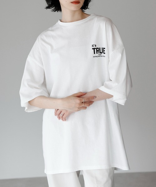 amini（アミニ）の「ビックシルエットプリントTシャツ　2型アソート（Tシャツ/カットソー・レディース・ホワイト系1/ホワイト系2/ブラック系1/ブラック系2・MEDIUM）」の21枚目の写真