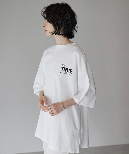 amini（アミニ）の「ビックシルエットプリントTシャツ　2型アソート（Tシャツ/カットソー・レディース・ホワイト系1/ホワイト系2/ブラック系1/ブラック系2・MEDIUM）」の22枚目の写真