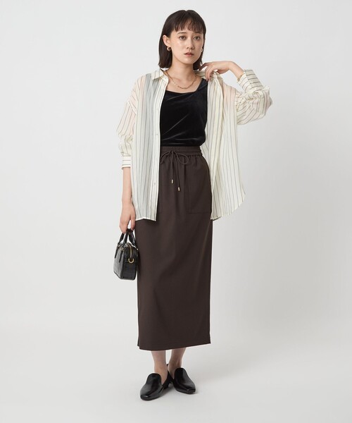 green label relaxing（グリーンレーベルリラクシング）の「ベロア タンクトップ（タンクトップ・レディース・ブラック/モカ/ダークブラウン・FREE）」の7枚目の写真