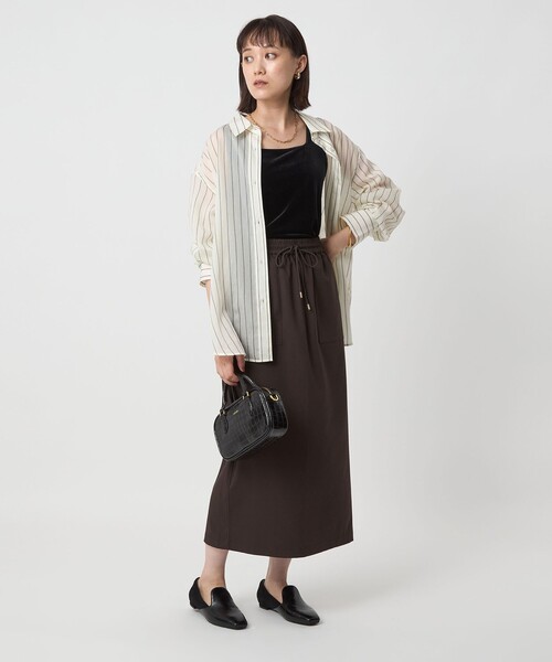 green label relaxing（グリーンレーベルリラクシング）の「ベロア タンクトップ（タンクトップ・レディース・ブラック/モカ/ダークブラウン・FREE）」の8枚目の写真