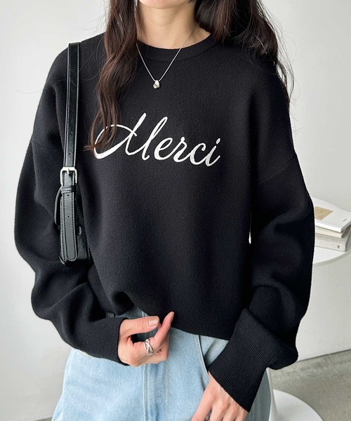 GeeRA(ジーラ)の「チェーンロゴ刺繍もちもちニットプルオーバー(ニット/セーター・レディース・グレー/ブラック・MEDIUM/LARGE/X-LARGE)」の15枚目の写真