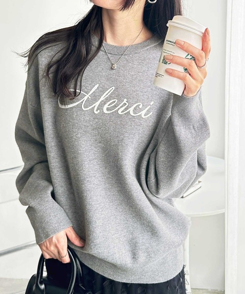 GeeRA(ジーラ)の「チェーンロゴ刺繍もちもちニットプルオーバー(ニット/セーター・レディース・グレー/ブラック・MEDIUM/LARGE/X-LARGE)」の9枚目の写真