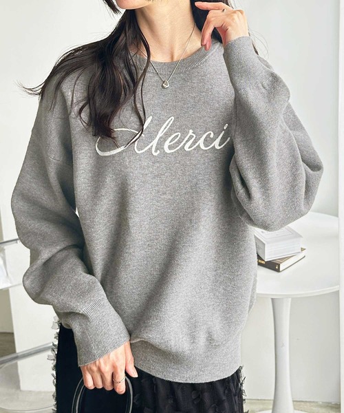 GeeRA(ジーラ)の「チェーンロゴ刺繍もちもちニットプルオーバー(ニット/セーター・レディース・グレー/ブラック・MEDIUM/LARGE/X-LARGE)」の10枚目の写真