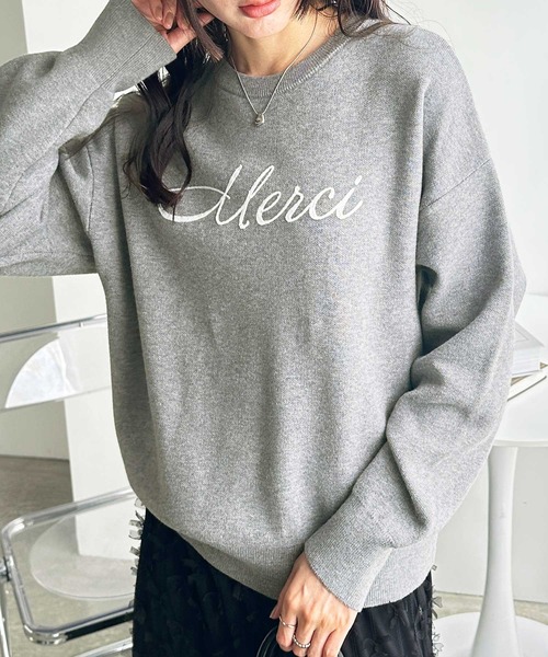 GeeRA(ジーラ)の「チェーンロゴ刺繍もちもちニットプルオーバー(ニット/セーター・レディース・グレー/ブラック・MEDIUM/LARGE/X-LARGE)」の8枚目の写真