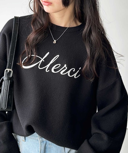 GeeRA(ジーラ)の「チェーンロゴ刺繍もちもちニットプルオーバー(ニット/セーター・レディース・グレー/ブラック・MEDIUM/LARGE/X-LARGE)」の13枚目の写真