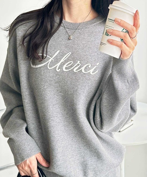 GeeRA(ジーラ)の「チェーンロゴ刺繍もちもちニットプルオーバー(ニット/セーター・レディース・グレー/ブラック・MEDIUM/LARGE/X-LARGE)」の14枚目の写真