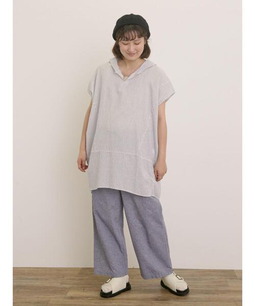 Samansa Mos2(サマンサ モスモス)の「【クールコットン】イージーストレートパンツ ≪M/Lサイズ≫(その他パンツ・レディース・グリーン/ベージュ/ネイビー/チャコールグレー・L/M)」の19枚目の写真
