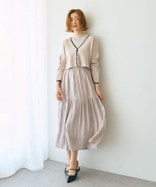 YECCA VECCA(イェッカヴェッカ)の「【2点SET】カーディガンセットワンピース(ワンピース・レディース・ブラック/ネイビー/グレイッシュベージュ・FREE)」の18枚目の写真