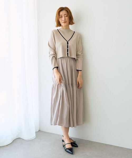 YECCA VECCA(イェッカヴェッカ)の「【2点SET】カーディガンセットワンピース(ワンピース・レディース・ブラック/ネイビー/グレイッシュベージュ・FREE)」の19枚目の写真