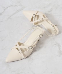 スリングバックシューズ」に該当するホワイト/白色系のファッション