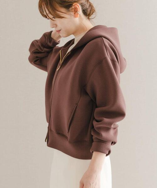 URBAN RESEARCH ROSSO WOMEN（アーバンリサーチ　ロッソ）の「ダブルジップダンボールパーカー（パーカー・レディース・ブラウン/ダークグレー/グレー・FREE）」の5枚目の写真