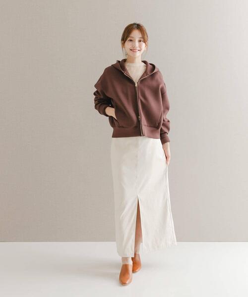 URBAN RESEARCH ROSSO WOMEN（アーバンリサーチ　ロッソ）の「ダブルジップダンボールパーカー（パーカー・レディース・ブラウン/ダークグレー/グレー・FREE）」の8枚目の写真