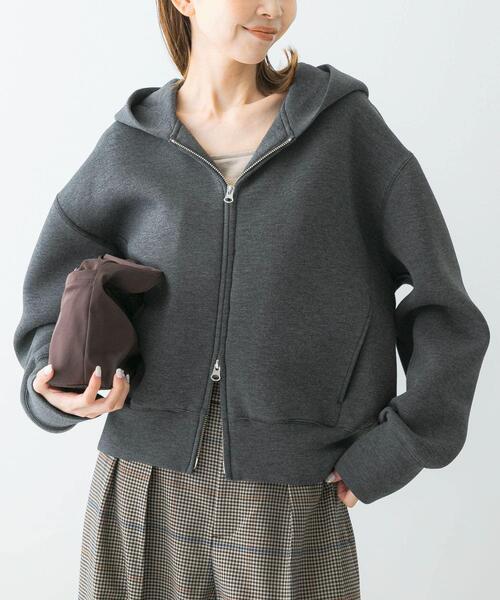 Lilyora 　アーバンリサーチ　ジップパーカー　本革　豚革　Lサイズ LUXE/R レザーパーカー メンズ 長袖 裏起毛 厚手 ジップアップ