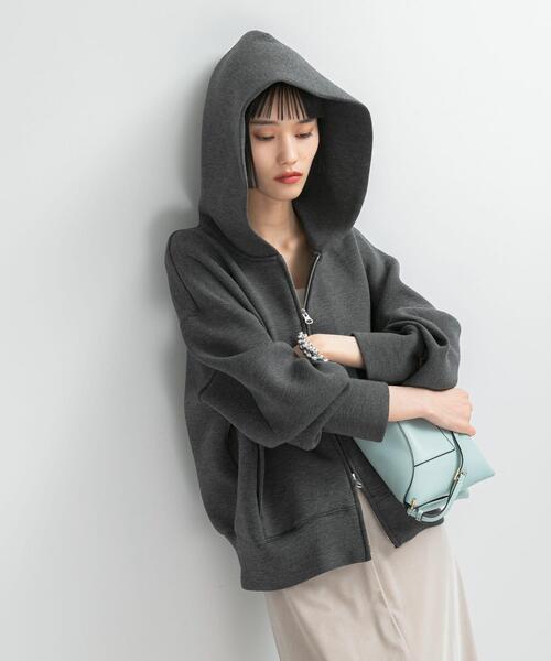 URBAN RESEARCH ROSSO WOMEN（アーバンリサーチ　ロッソ）の「ダブルジップダンボールパーカー（パーカー・レディース・ブラウン/ダークグレー/グレー・FREE）」の17枚目の写真