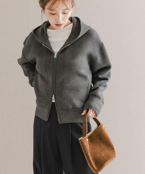 URBAN RESEARCH ROSSO WOMEN（アーバンリサーチ　ロッソ）の「ダブルジップダンボールパーカー（パーカー・レディース・ブラウン/ダークグレー/グレー・FREE）」の19枚目の写真