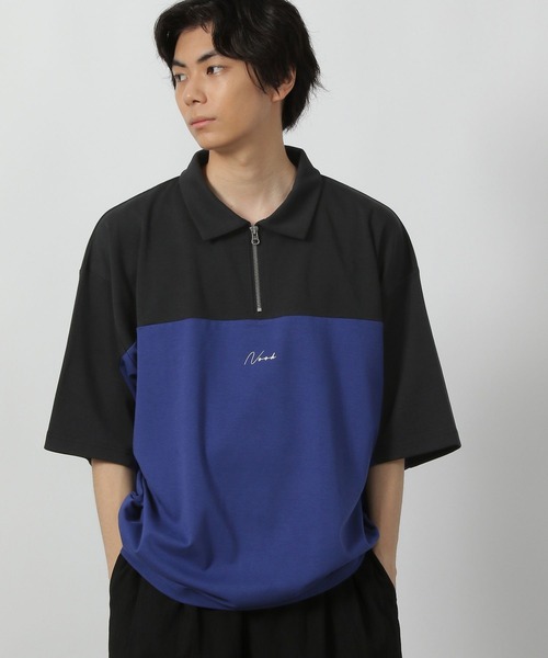 セール】バイカラーハーフZIPロゴT / 578548（Tシャツ/カットソー