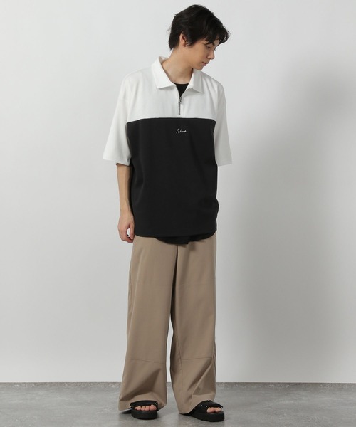 LAKOLE(ラコレ)の「バイカラーハーフZIPロゴT / 578548(Tシャツ/カットソー・メンズ・ホワイト/レッド/ブルー・LARGE/MEDIUM)」の4枚目の写真