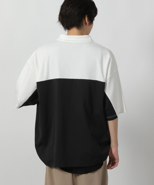 LAKOLE(ラコレ)の「バイカラーハーフZIPロゴT / 578548(Tシャツ/カットソー・メンズ・ホワイト/レッド/ブルー・LARGE/MEDIUM)」の5枚目の写真