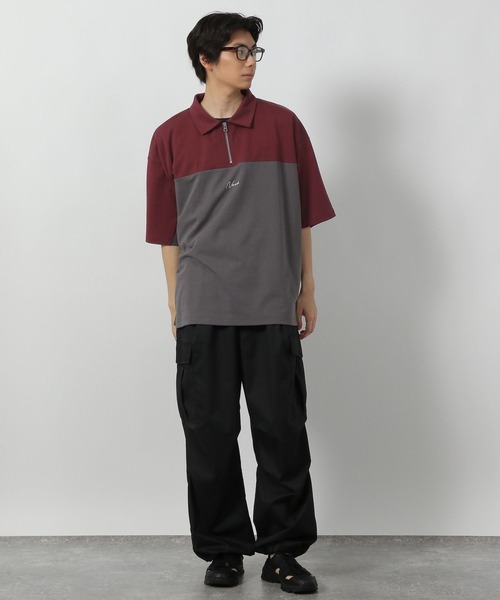 LAKOLE(ラコレ)の「バイカラーハーフZIPロゴT / 578548(Tシャツ/カットソー・メンズ・ホワイト/レッド/ブルー・LARGE/MEDIUM)」の12枚目の写真