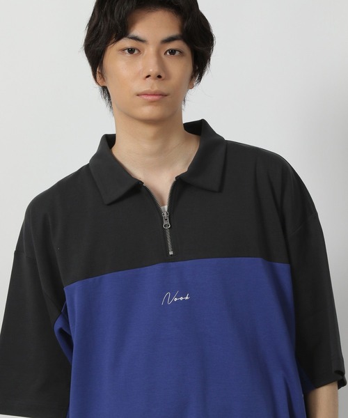 セール】バイカラーハーフZIPロゴT / 578548（Tシャツ