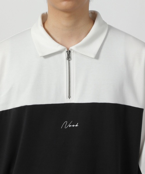 ラバートップス セール】バイカラーハーフZIPロゴT / 578548（Tシャツ/カットソー
