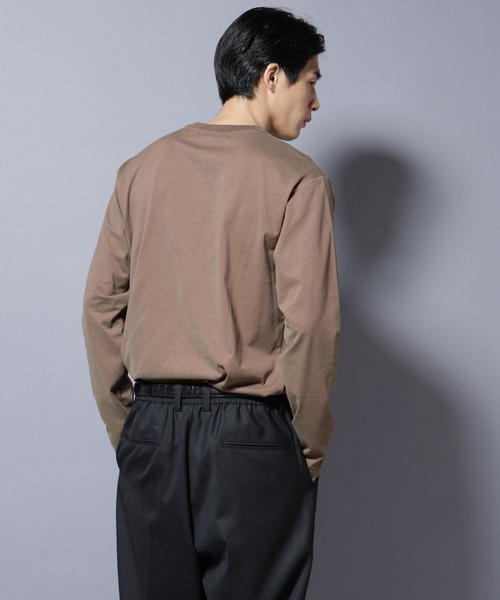 NANO universe(ナノユニバース)の「ソラーロライトストレッチヘンリーネックTシャツ 長袖(Tシャツ/カットソー・メンズ・カーキ/ネイビー・M/L)」の5枚目の写真