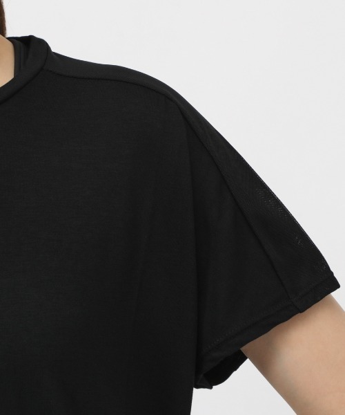 TIGORA(ティゴラ)の「ティゴラ TIGORA サイドシャーリングTシャツ(Tシャツ/カットソー・レディース・グリーン/ワイン/ブラック・S/M/L/XL)」の10枚目の写真