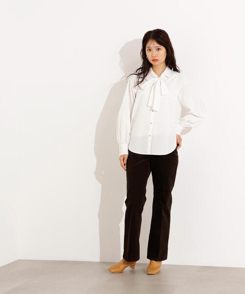 N.（N. Natural Beauty Basic）（エヌエヌナチュラルビューティーベーシック）の「ゴールドボタン2wayリボンブラウス（シャツ/ブラウス・レディース・ネイビー/イエロー/オフホワイト・MEDIUM）」の10枚目の写真