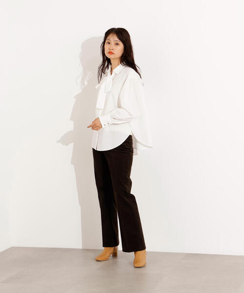 N.（N. Natural Beauty Basic）（エヌエヌナチュラルビューティーベーシック）の「ゴールドボタン2wayリボンブラウス（シャツ/ブラウス・レディース・ネイビー/イエロー/オフホワイト・MEDIUM）」の11枚目の写真