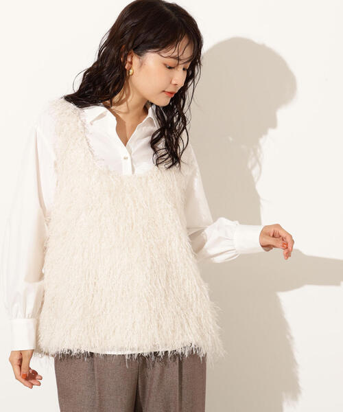 N.（N. Natural Beauty Basic）（エヌエヌナチュラルビューティーベーシック）の「ゴールドボタン2wayリボンブラウス（シャツ/ブラウス・レディース・ネイビー/イエロー/オフホワイト・MEDIUM）」の19枚目の写真