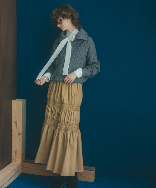 N.（N. Natural Beauty Basic）（エヌエヌナチュラルビューティーベーシック）の「ゴールドボタン2wayリボンブラウス（シャツ/ブラウス・レディース・ネイビー/イエロー/オフホワイト・MEDIUM）」の2枚目の写真