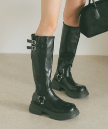 VANNIE U | ダブルベルトロングブーツ(ブーツ)