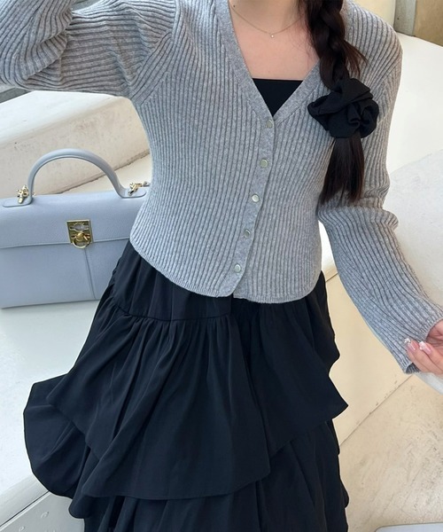 Cherir Mignon(シェリルミニョン)の「【くるみ×Cherir Mignonコラボ】Bloomy frill set one-piece(ワンピース・レディース・ネイビー系/グレー系/ベージュ系・M/S)」の22枚目の写真