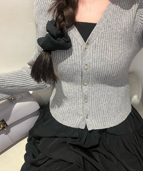 Cherir Mignon(シェリルミニョン)の「【くるみ×Cherir Mignonコラボ】Bloomy frill set one-piece(ワンピース・レディース・ネイビー系/グレー系/ベージュ系・M/S)」の18枚目の写真