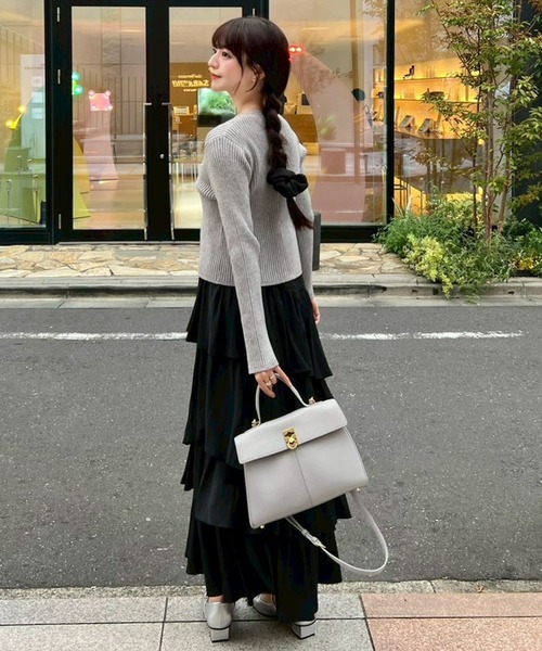 Cherir Mignon(シェリルミニョン)の「【くるみ×Cherir Mignonコラボ】Bloomy frill set one-piece(ワンピース・レディース・ネイビー系/グレー系/ベージュ系・M/S)」の20枚目の写真