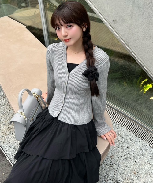Cherir Mignon(シェリルミニョン)の「【くるみ×Cherir Mignonコラボ】Bloomy frill set one-piece(ワンピース・レディース・ネイビー系/グレー系/ベージュ系・M/S)」の21枚目の写真