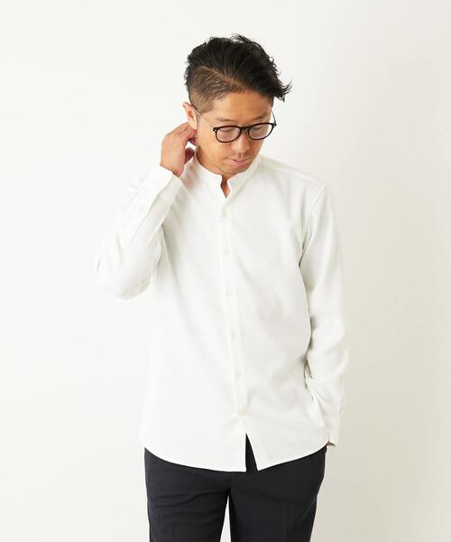 MEN'S MELROSE(メンズメルローズ)の「ウーリースラブオックス スタンダードバンドカラーシャツ(シャツ/ブラウス・メンズ・ブルーグリーン/ブラウン/ネイビー/ホワイト・2/4/3)」の18枚目の写真
