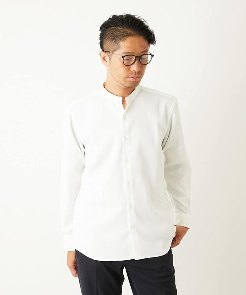 MEN'S MELROSE(メンズメルローズ)の「ウーリースラブオックス スタンダードバンドカラーシャツ(シャツ/ブラウス・メンズ・ブルーグリーン/ブラウン/ネイビー/ホワイト・2/4/3)」の19枚目の写真